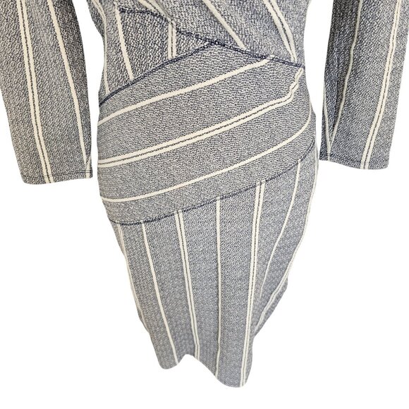 Maeve Anthropologie Blue White Stripe Long Sleeve Dress Sz XS - Picture 4 of 10